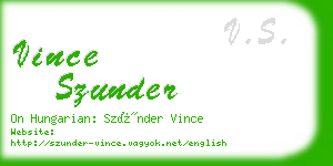 vince szunder business card